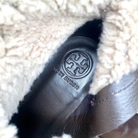 Tory Burch Primrose Lamb Fur Shearling Lining‎ Wedge Bootie Boots Size 7 - Picture 16 of 16
